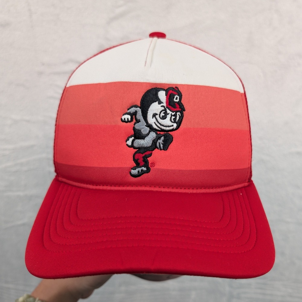 47 Brand Ohio State Buckeyes Trucker Hat Men's OSFA Red Brutus NCAA Mesh Sporty